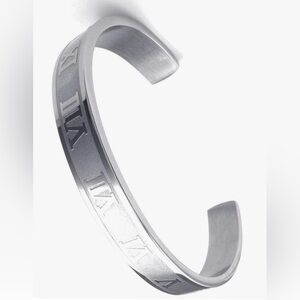 Fashion Jewelry I Unisex I Stainless Steel Roman Numeral Cuff Bracelet (UNISEX)